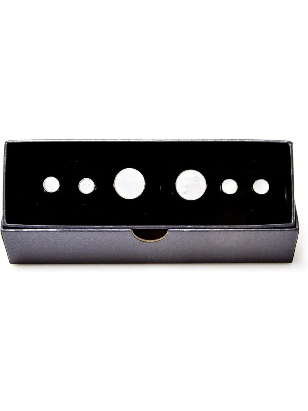 Elegant Mother of Pearl Tuxedo Cufflinks & Studs Set with Gift Box & Cloth
